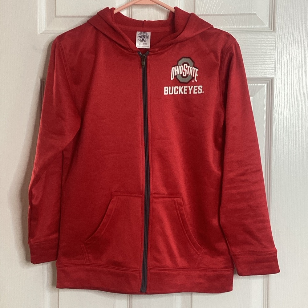 Rivalry Threads Kids Red Ohio State Buckeyes Zip-Up Hoodie‎ L 12/14